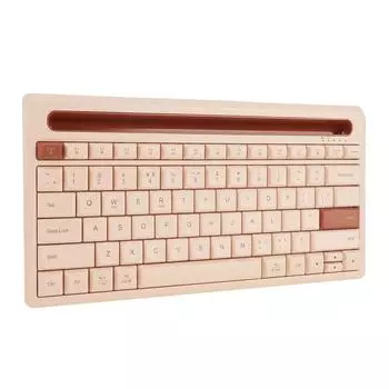 Wireless Bluetooth Keyboard 79 Keys Integrated Stand Portable Multi Device Keyboard for Tablet кофейный