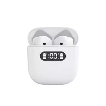Беспроводные наушники BT 5.3 со светодиодным дисплеем IPX4 водонепроницаемые для телефона, портативного компьютера белый