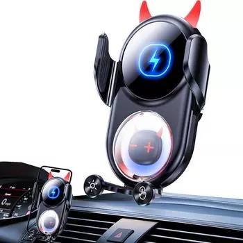 Беспроводное автомобильное зарядное устройство с вращением на 360 градусов, автомобильное зарядное устройство Devil, устойчивое к тряске, забавная подставка для телефона, декоративный держатель для телефона