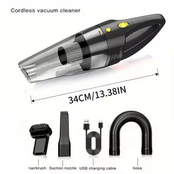 Wireless Car Vacuum Cleaner high-power Handheld Vacuum Cleaner Strong Suction Dual Use For Car & Home чёрный