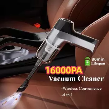 Wireless Car Vacuum Cleaner Wet And Dry High-Power Portable Vacuum Cleaners Mini Handheld Cleaning Machine Dust Blower For Home белый