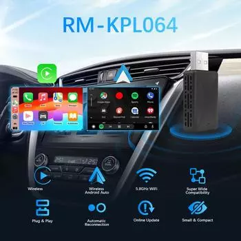 Wireless Carplay Android Auto Adapter Car Mini AI Box USB Dongle WiFi BT Auto Connect Mini USB Dongle Plug and Play чёрный