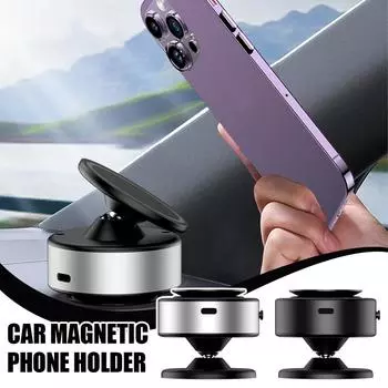 Wireless Charge 360°rotatable Vacum Car Holder For IPhone Magnetic Car Mount Vacuum Phone Holder чёрный