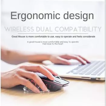 Wireless Gaming Mouse ,Rechargeable Bluetooth +2.4G Mice With 7 Color Backlit, 6 Buttons & Silent Click for Laptop, IPad, Mac,Pc белый