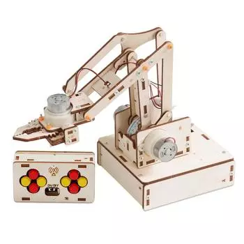 Wireless Handmade Wooden Remote Control Robotic Arm Set Student Puzzle Toy