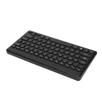 Wireless Keyboard 2.4G 78 Keys Ergonomic Design Portable Slim Power Saving Round Keycaps USB чёрный