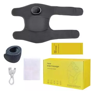 Wireless Knee Massager With Thermal Vibration, Electrically Heated Knee Brace, With 5 Heat And 3 Massage Modes, Gift For Men And Women (gray) One Size