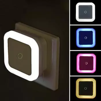 Wireless LED Night Lights Mini EU Plug Lamp Light Control Sensor Children Room Kid Bedroom Decoration Midnight Light