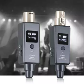 Wireless Microphone Transmitter and Receiver System for Dynamic Microphone