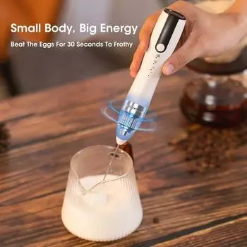 Wireless Milk Frothers Electric Handheld Blender Milk Coffee Egg Stirring Three Gears Foam Maker Handle Blender Egg Beater 0.5L&CN Plug чёрный