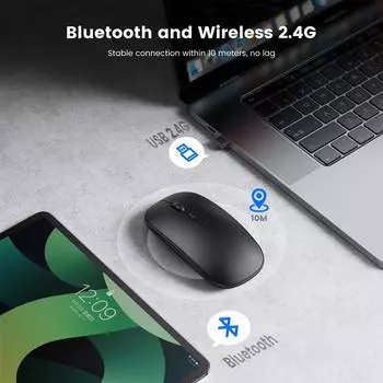 Wireless Mouse Bluetooth Mouse Rechargeable Computer Mice Ergonomic Silent Usb Optical Mause Gamer For Laptop Accessories Pc Bluetooth white