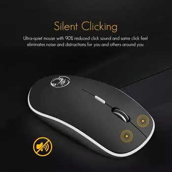 Wireless Mouse Computer Ergonomic Mause 2.4g Optical Silent Pc Mice Mini 4 Buttons 1600dpi Noiseless Usb Mouse For Laptop Mc Mac Black