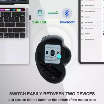 Wireless Mouse Gamer Gaming Mouse Bluetooth Mouse Wireless Ergonomic Mause 6 Buttons 2.4G BT Dual Mode USB Computer Mice for PC Wireless серый