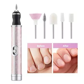 Беспроводная дрель-ручка для ногтей, пилочка для ногтей, полирующая ручка, USB-перезаряжаемая дрель для ногтей, портативный маникюрный салонный инструмент розовый