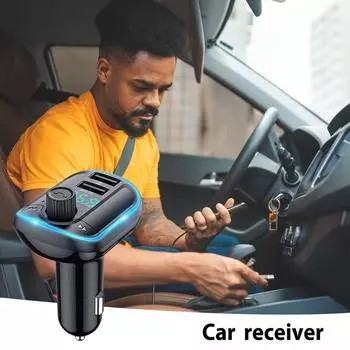 Wireless Receiver For Car Fm Transmitter Radio Receiver Streamlined Wireless Transmitter For Car Audio Players Compatibility синий