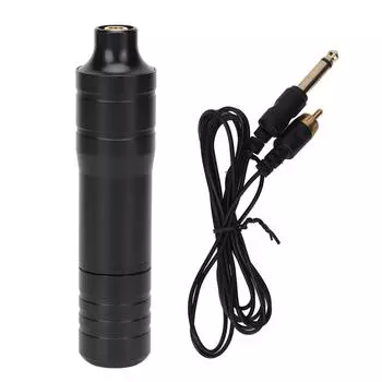 Wireless Rotary Tattoo Machine Professional RCA Connector Tattoo Machine Pen with Clip Cord Black чёрный