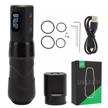 Беспроводная тату-машинка OLED-дисплей RCA-разъем Высокоскоростная роторная тату-машинка Блок питания Ручка Матовая