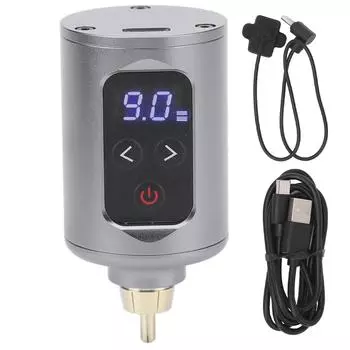 Wireless Tattoo Power Supply Dual Modes RCA Interface LCD Display USB Rechargeable Tattoo Machine серый
