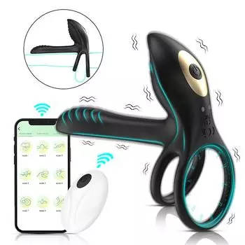 Беспроводное вибрационное кольцо для фиксации спермы, кольцо на пенис для пар, 9 режимов вибрации, водонепроницаемая секс-игрушка, клиторальный массажер