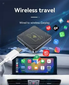 WirelessCarplaybox Android Auto 2-в-1 Bluetooth 5.0 Активное подключение Адаптивный экран Интеллектуальный беспроводной адаптер Android Auto