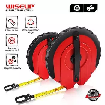 WISEUP 30/50M рулетка из стекловолокна с двусторонней печатью, измерительная лента, ручная рулетка для съемки зданий 30M красный