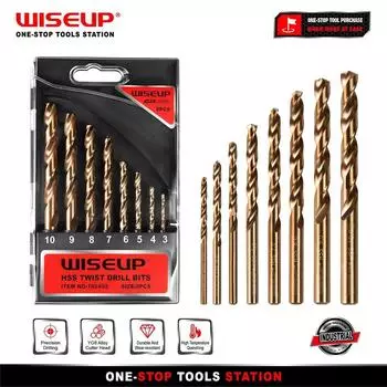 WISEUP 6/8 шт. Набор сверл из быстрорежущей стали, спиральные метрические сверла для металла, дерева, многофункциональные 3/4/5/6/7/8/9/10 мм 6pcs