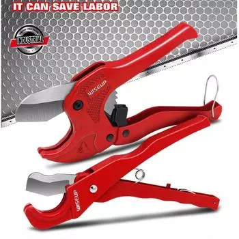 WISEUP Трещоточный резак для труб из ПВХ, сверхмощный инструмент для резки пластиковых труб из PPR, ножницы для шлангов для домашней работы и сантехников, ручные инструменты 36mm красный