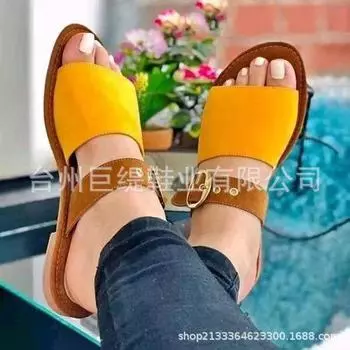 Wish Amazon supply giant Ti summer foreign trade new flat large size 35-43 women s sandals women 35