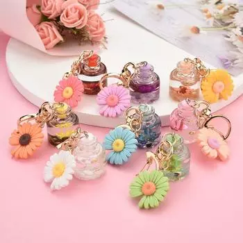 Wish Bottle Moon Buckle Chrysanthemum Keychain Zinc Zinc Alloy Bag Accessories Hanging Pendant розовый
