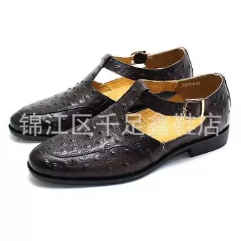 Wish foreign trade men s sandals bag head summer new personalized handmade men s shoes, large size 39 кофейный