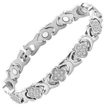 Wish New Detachable Magnet Bracelet European And American Fashion Men s Diamond Bracelet Cross-border Jewelry One Size