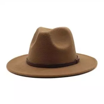 Wish шерстяная шляпа британская джазовая шляпа фетровая шляпа M56-58cm светло-коричневого