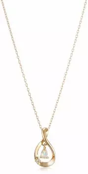 WISP K10 Желтое золото Подвеска на день рождения Лунный камень FPCWP 21669 Ожерелье, белый