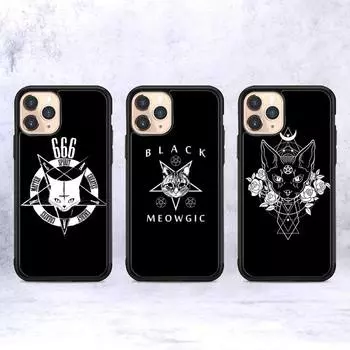 Witch and cat Custom Photo Phone Case Silicone PC+TPU Case for iPhone 11 12 13 Pro Max 8 7 6 Plus X SE XR Hard Fundas 6plus or 6s plus