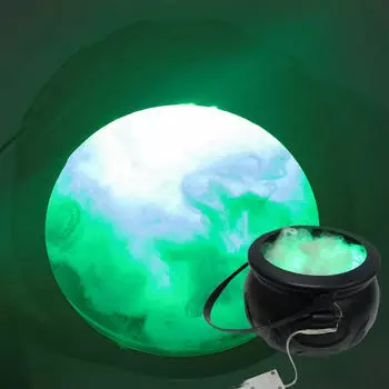 Witch Candy Bowl Halloween Gift Spooky Scary Novelty Party Supplies Photo Prop for Porch Table S with 3m Light