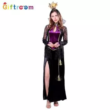 Witch Purple Mesmerizing Vampire Costume With Luxurious Crown For Events Themed S