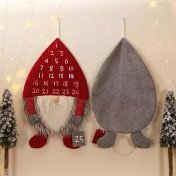 With 25 Days Pocket Christmas Hanging Calendar Cartoon Advent Calendar Holiday красный
