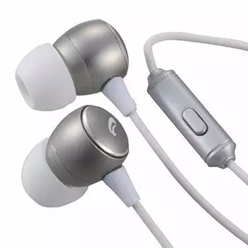 with a calling microphone with incoming calls and music control Smartphone compatible stereo inner phone [Equipped functions] (silver)