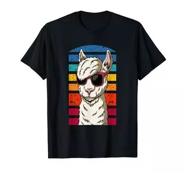 with alpaca sunglasses T-shirt