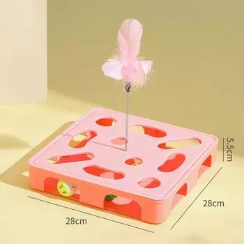 with Ball Cat Teasing Box with Feather Cat Exercise Toy Cat Puzzle Box Pet Entertainment Supplies