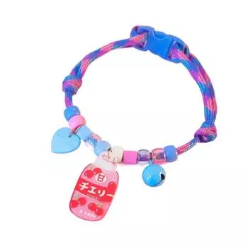 with Bell and Pendants Pet Collar Adjustable Cute Cat Collar Durable Cute Dog Collar Pet