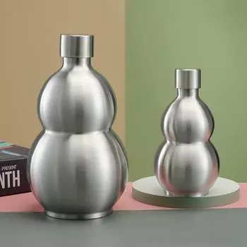 with Bottle Sleeve Stainless Steel Gourd Hip Flask Large Capacity Water Bottle Tricks Props S