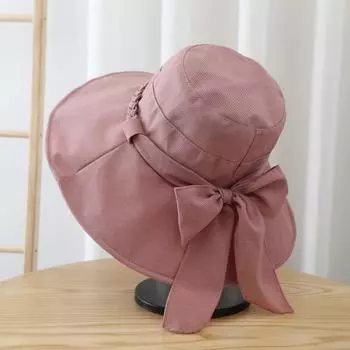 with Bowknot Bucket Hat Casual Fishman Hat Fashion Sunscreen Visor Cap Street Wear