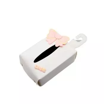 With Bowknot Car Seat Back Tissue Case Advanced Sense Tissue Hanging Bag Auto Storage Style 2