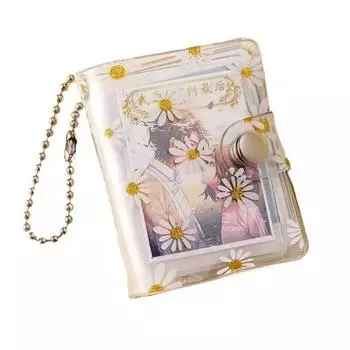 With Buckle Mini Card Holder Wear-resistant Pocket Keychain Album Daisy Photo Album Birthday Gift 2inch