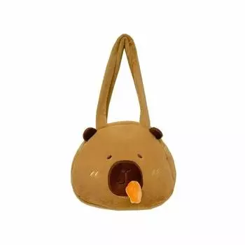 With Carrot Capybara Snout Plush Crossbody Shoulder Bag Animal Cartoon Bag Carrot