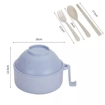 with Chopsticks Instant Noodle Bowl with Handle Eating Dinnerware Set Kitchen