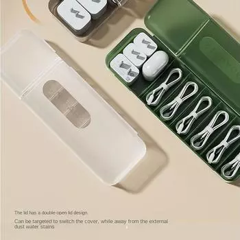 with Cover Data Cable Organizer Case Classification Seperate Storage Clutter Collection Box Dustproof Desktop Organizer зелёный
