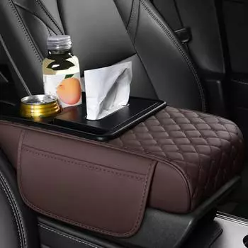 with Cup Holder Armrest Heightening Pad Tissue Box Car Center Console Mat Trucks style 3