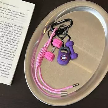 with D-shaped Buckle Barbell Plates Key Chain Mini Fitness Series Pendant Fitness Prople Style 16